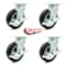 Service Caster 6 Inch Black Pneumatic Wheel Swivel Casters with Brakes Set SCC-100S150-PNB-TLB-4 - alternate 5